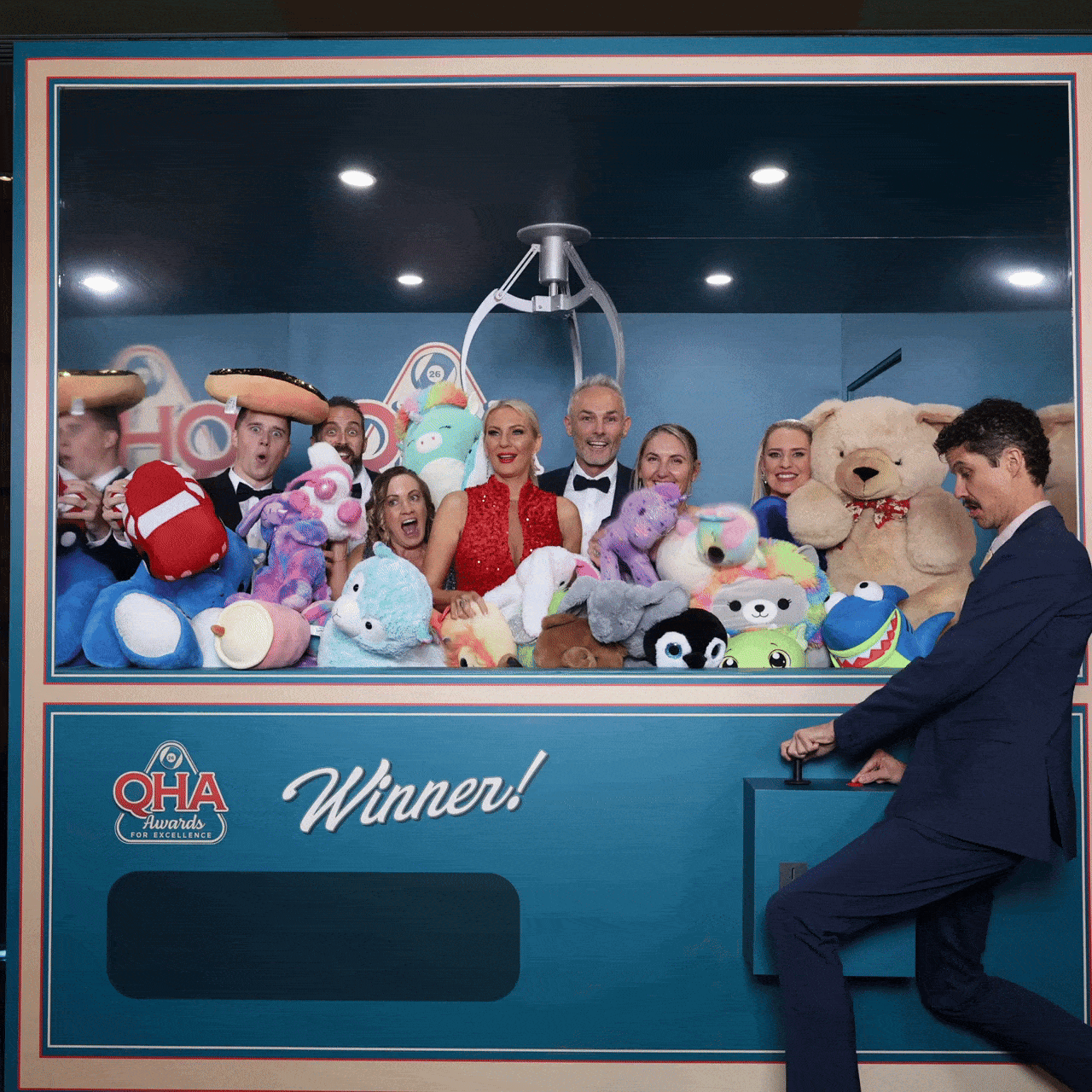 GIF output from claw machine photo booth Queensland Hotel Association claw machine photo booth output